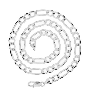 Lant barbati argint rodiat FIGARO plat 7,7 mm x 50 cm DiAmanti FigaroP180-50cm-SL (Argint 925‰ 28,5 g.)
